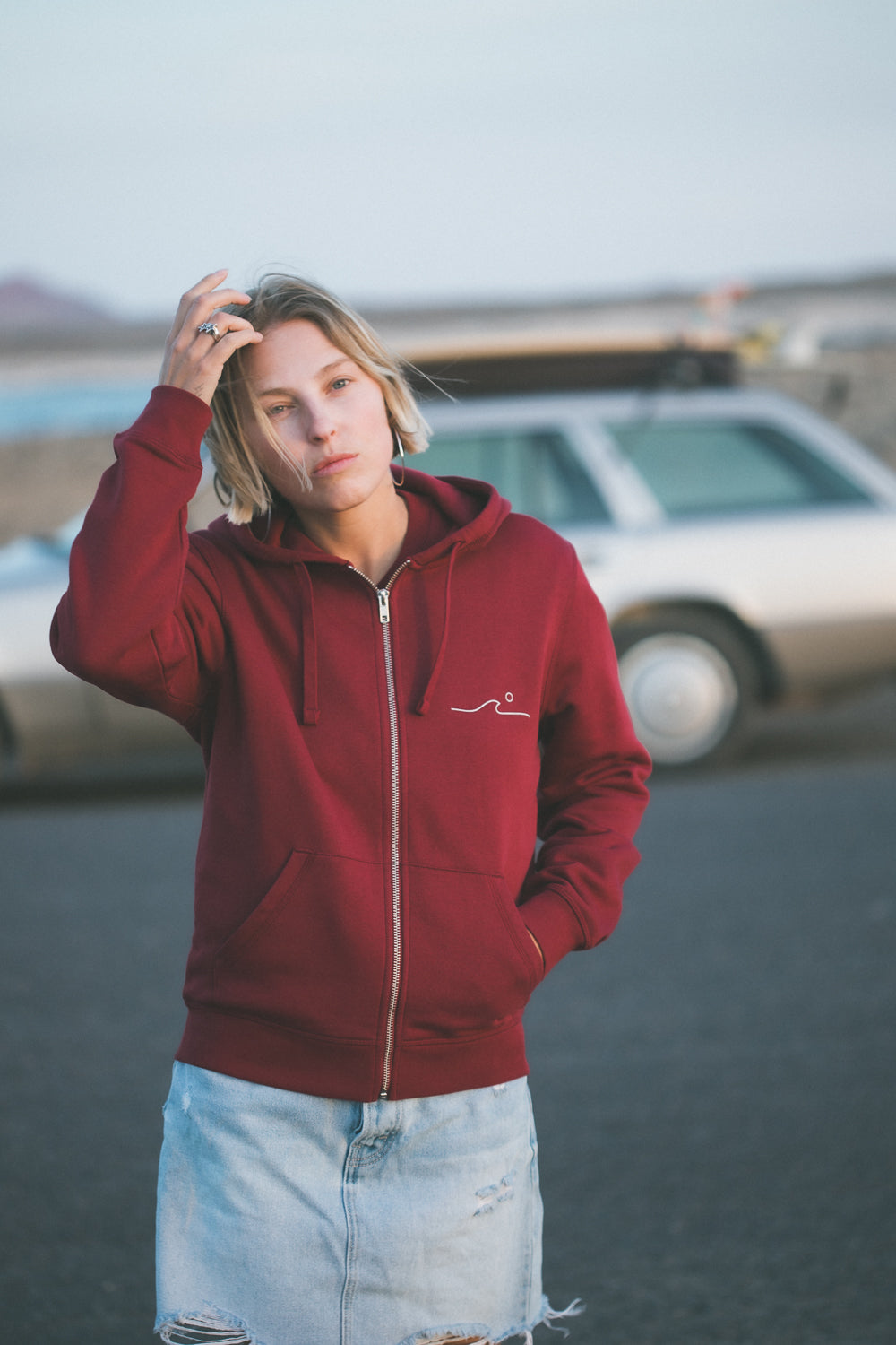 UNISEX ORGANIC MOON ZIP HOODY