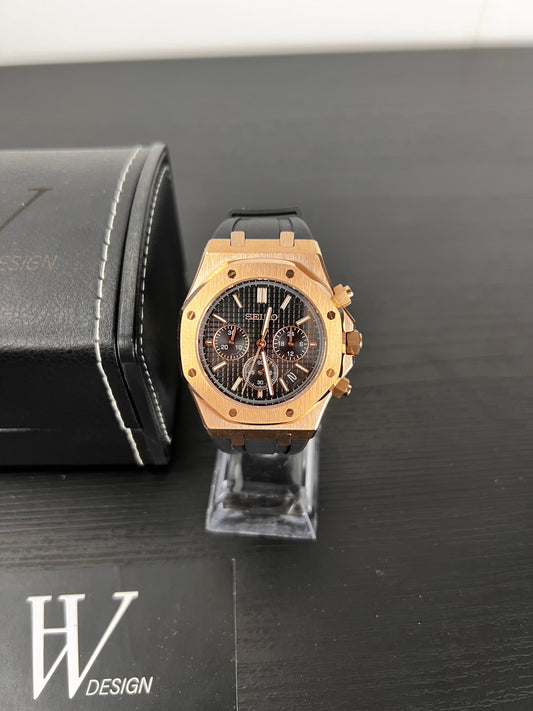 Royal Seikoak Chrono Rose Gold Black | HW Design