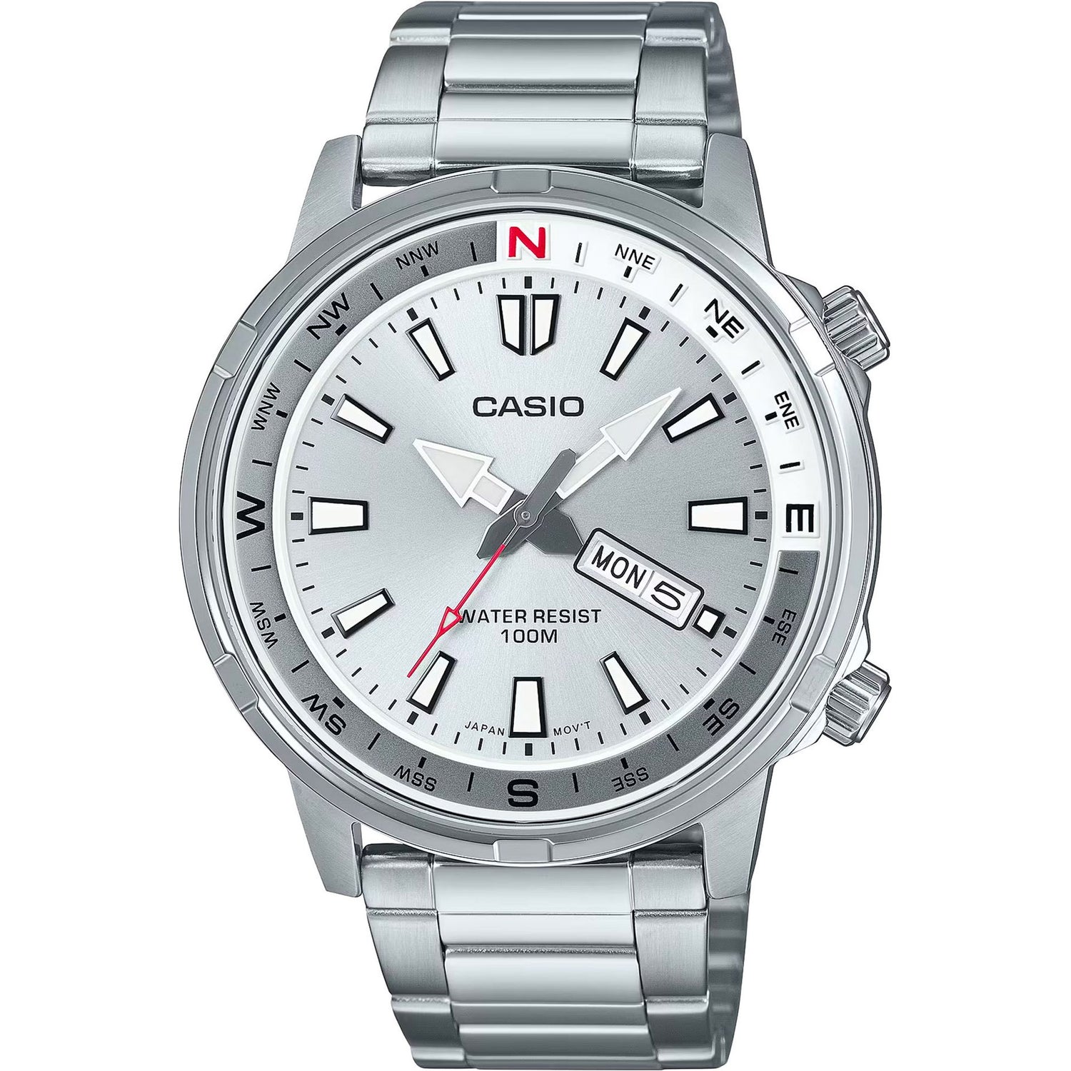 MTD-130D-7AV Reloj Casio de hombre. Analógico y acabado en metal plateado